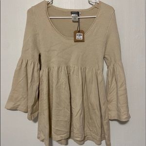 NWT Earthbound Cream Peasant Top